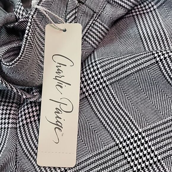 NEW NWT Charlie Paige Women's Pull-On Elastic Drawstring Waist Plaid Pants Sm Lg - Picture 11 of 11